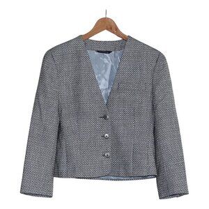 Burberry Vintage - Women's Fitted 3-Button Herringbone Blazer, Union Made USA